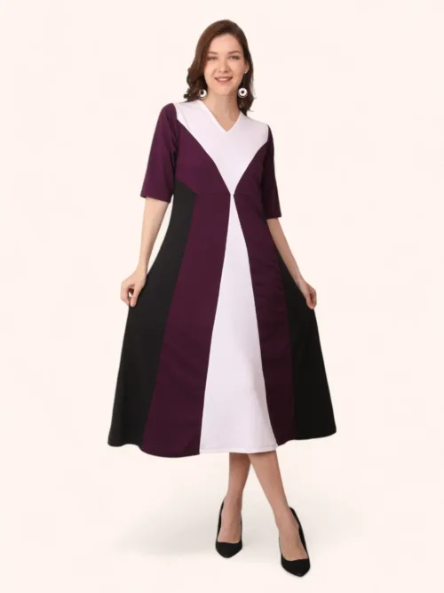 Cotton Women Red Wine Long Dress