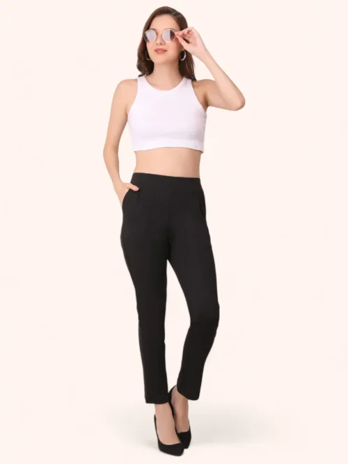 Women Cotton Black Trouser